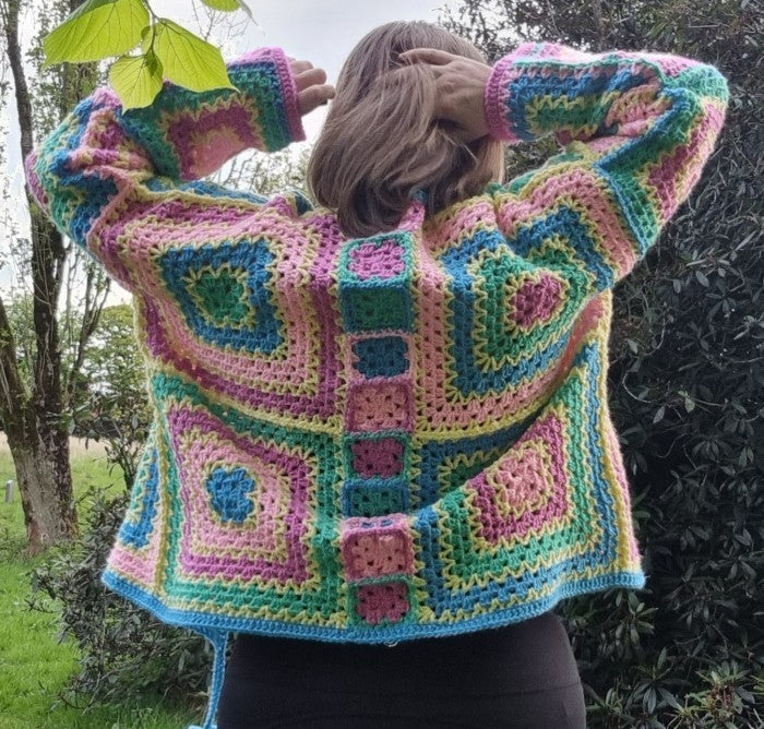 Summer Squares - Wrap Cardigan