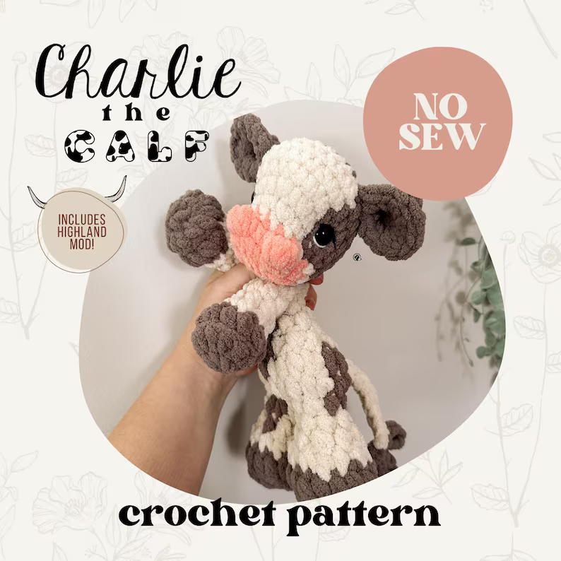 Snuggle-Stitch Charlie: No-Sew Crochet Calf Pattern