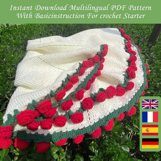 Beginner's Crochet Rose Blanket – Video Tutorial