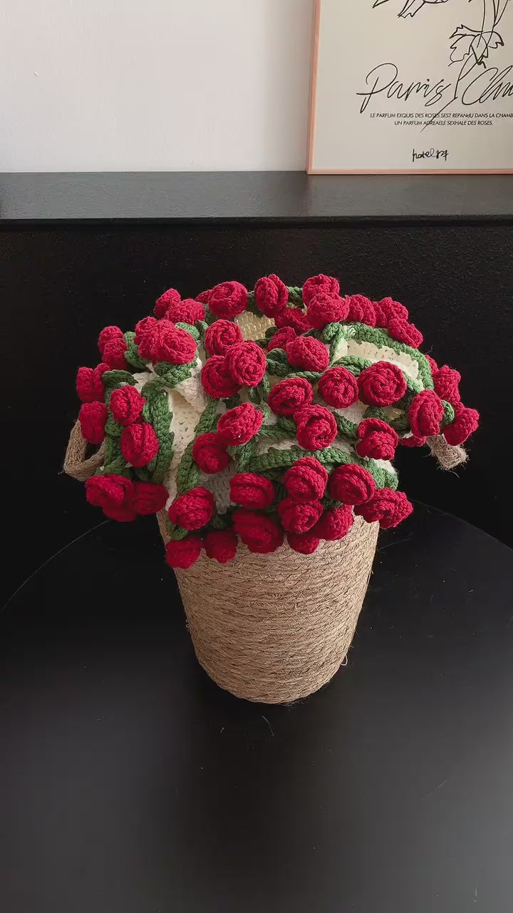 Pattern With Video tutorial, Crochet Rose bouquet blanket pattern with step by step Video Tutorial , Beginner friendly, English Patterns